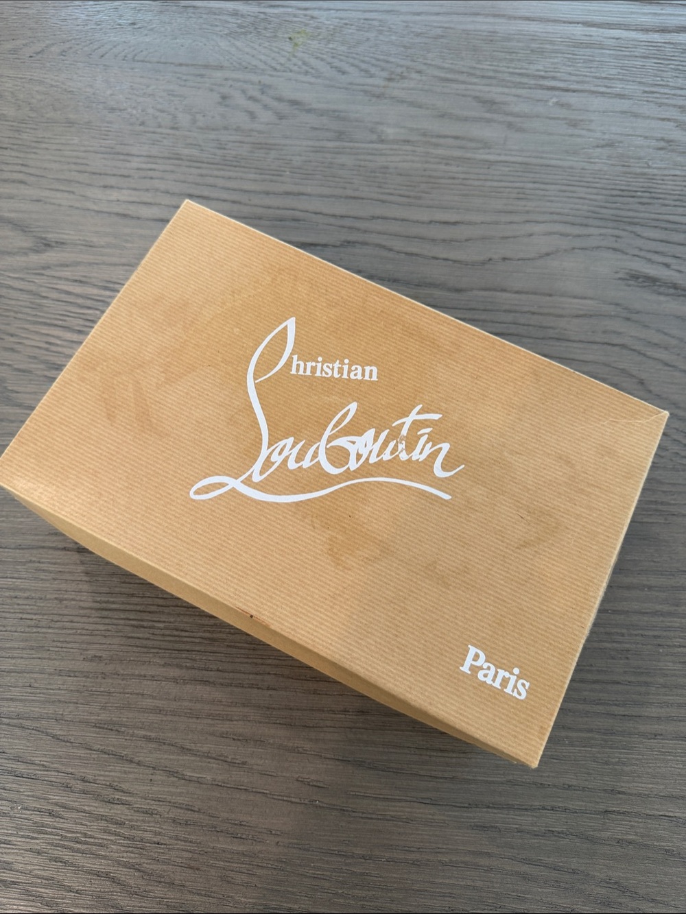 Christian Louboutin Tan Box with White Logo